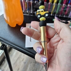 Yellow Car-Themed Kids Pen